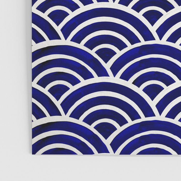 Japanese Seigaiha Wave - Navy Palette Poster Gallery Image 3