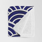 Japanese Seigaiha Wave - Navy Palette Throw Blanket Gallery Image 3