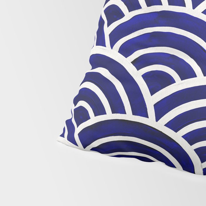 Japanese Seigaiha Wave - Navy Palette Pillow Sham Gallery Image 4