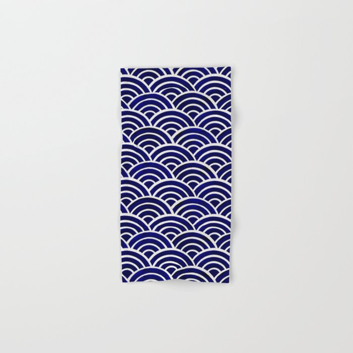 Japanese Seigaiha Wave - Navy Palette Towels Gallery Image 1