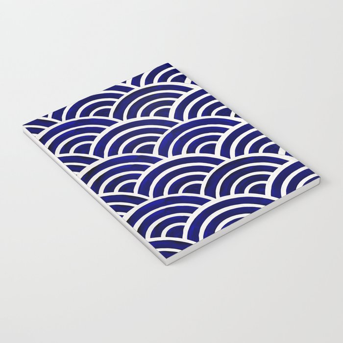 Japanese Seigaiha Wave - Navy Palette Notebook Gallery Image 3