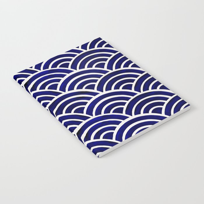 Japanese Seigaiha Wave - Navy Palette Notebook Gallery Image 2