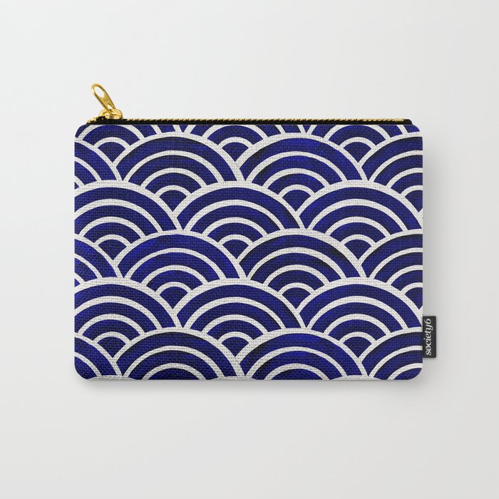 Japanese Seigaiha Wave - Navy Palette Carry All Pouch Gallery Image 1