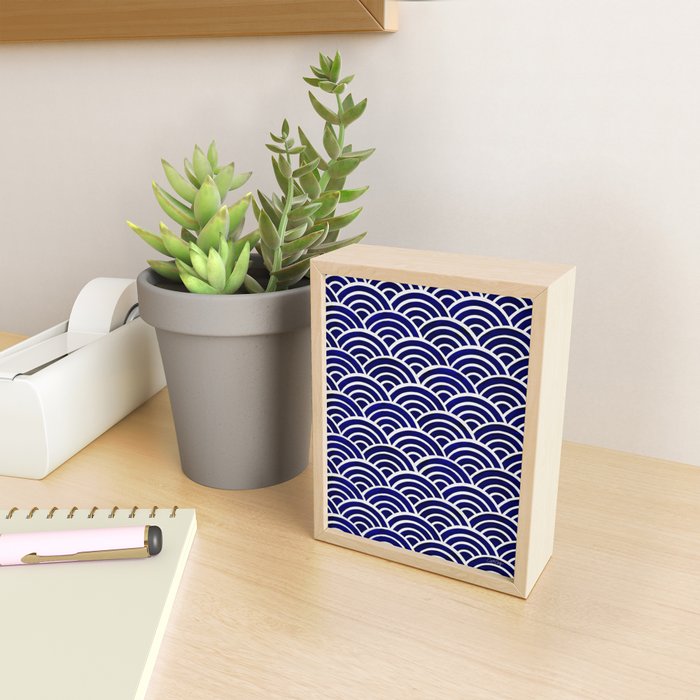 Japanese Seigaiha Wave - Navy Palette Mini Art Print Gallery Image 2