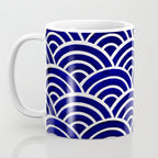 Japanese Seigaiha Wave - Navy Palette Coffee Mug Gallery Image 3