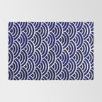 Japanese Seigaiha Wave - Navy Palette Rug Gallery Image 2