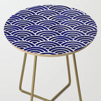 Japanese Seigaiha Wave - Navy Palette Side Table Gallery Image 2
