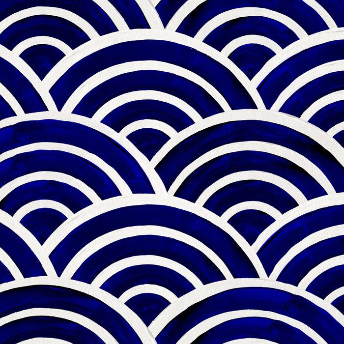Japanese Seigaiha Wave - Navy Palette Coffee Mug Gallery Image 2