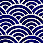 Japanese Seigaiha Wave - Navy Palette Coffee Mug Gallery Image 2