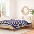 Japanese Seigaiha Wave - Navy Palette Duvet Cover Gallery Image 2