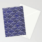 Japanese Seigaiha Wave - Navy Palette Stationery Card Gallery Image 2