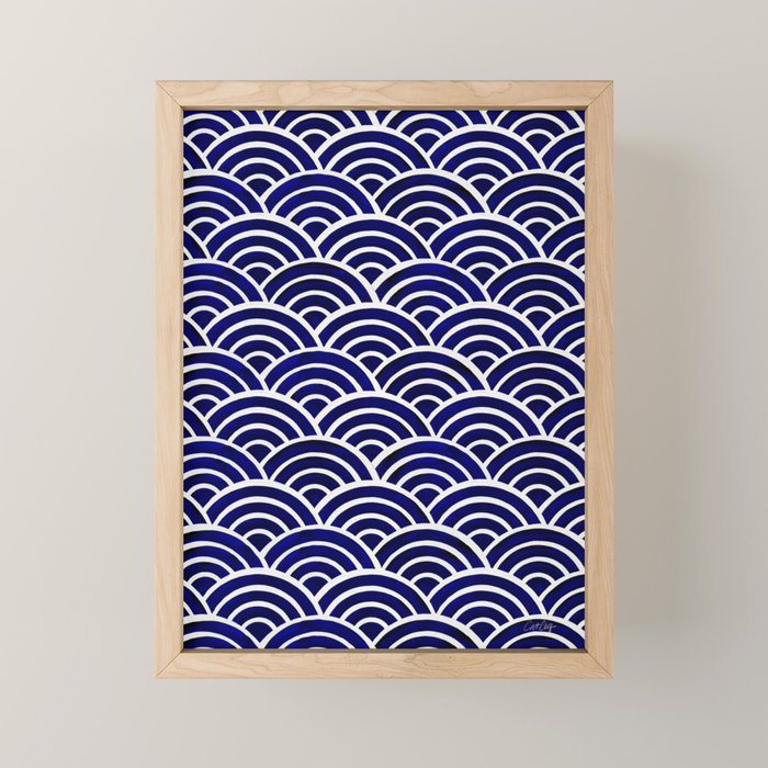 Japanese Seigaiha Wave - Navy Palette Mini Art Print Gallery Image 1