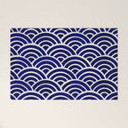 Japanese Seigaiha Wave - Navy Palette Welcome Mat Gallery Image 1