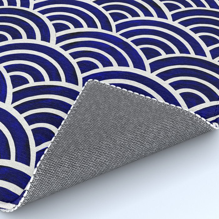 Japanese Seigaiha Wave - Navy Palette Rug Gallery Image 4