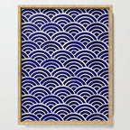 Japanese Seigaiha Wave - Navy Palette Serving Tray Gallery Image 1