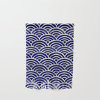 Japanese Seigaiha Wave - Navy Palette Wall Hanging Gallery Image 1