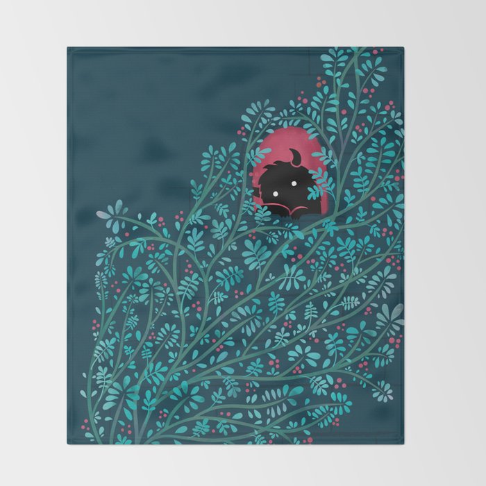 Introvert (Monster in the Window) Throw Blanket Gallery Image 2