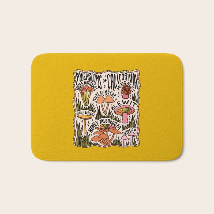 Mushrooms of California Bath Mat Gallery Image 1