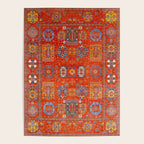 Orange Angel Snowfall Kazak Persian Rug Poster Gallery Image 4