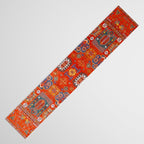 Orange Angel Snowfall Kazak Persian Rug Table Runner Gallery Image 3