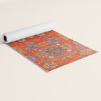 Orange Angel Snowfall Kazak Persian Rug Yoga Mat Gallery Image 2