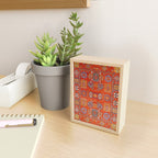 Orange Angel Snowfall Kazak Persian Rug Mini Art Print Gallery Image 2