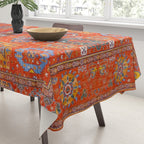 Orange Angel Snowfall Kazak Persian Rug Tablecloth Gallery Image 3