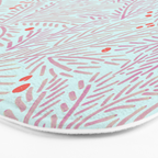 Winter Berries & Pine Branches in Teal & Pink Bath Mat Gallery Image 3