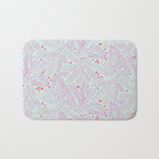Winter Berries & Pine Branches in Teal & Pink Bath Mat Gallery Image 1