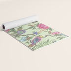 Chinoiserie Mint Green Pastel Fresco Floral Garden Birds Oriental Botanical Yoga Mat Gallery Image 2