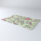 Chinoiserie Mint Green Pastel Fresco Floral Garden Birds Oriental Botanical Rug Gallery Image 3