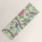 Chinoiserie Mint Green Pastel Fresco Floral Garden Birds Oriental Botanical Yoga Mat Gallery Image 1