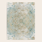 Mandala Flower, Teal and Gold, Floral Prints Poster Gallery Image 4