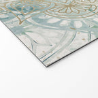 Mandala Flower, Teal and Gold, Floral Prints Welcome Mat Gallery Image 2