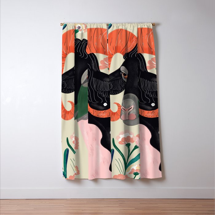 Floral Ram Window Curtain Gallery Image 3