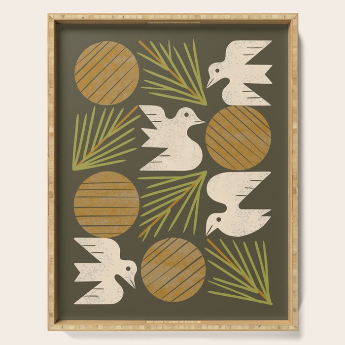 Pine Forest Doves Serving Tray Gallery Image 1