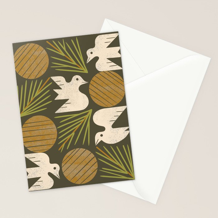 Pine Forest Doves Stationery Card Gallery Image 2