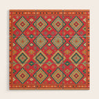 Moroccan Berber Kilim Pattern Wood Wall Art Gallery Image 1