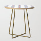 Red Lobsters On Hand-Painted Blue Stripes Side Table Gallery Image 1