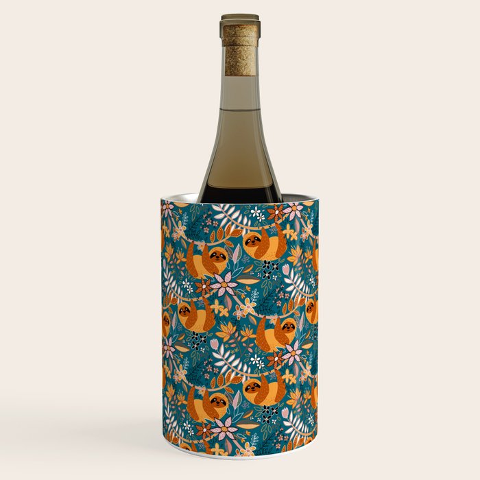 Happy Boho Sloth Floral Wine Chiller Gallery Image 1