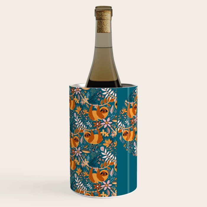 Happy Boho Sloth Floral Wine Chiller Gallery Image 3