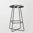 Black Ink Paint Brush Strokes Abstract Organic Pattern Mid Century Style Stool Gallery Image 1