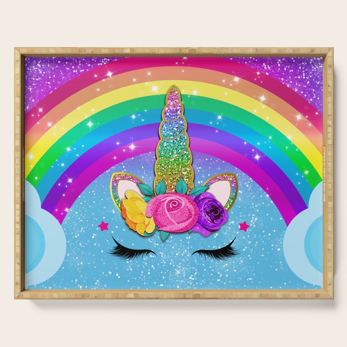 Rainbow Sparkle Unicorn Serving Tray Gallery Image 1
