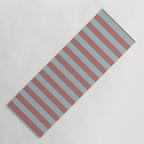 Dusty Pink Greyish Blue Stripe Yoga Mat Gallery Image 1