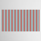 Dusty Pink Greyish Blue Stripe Tablecloth Gallery Image 2