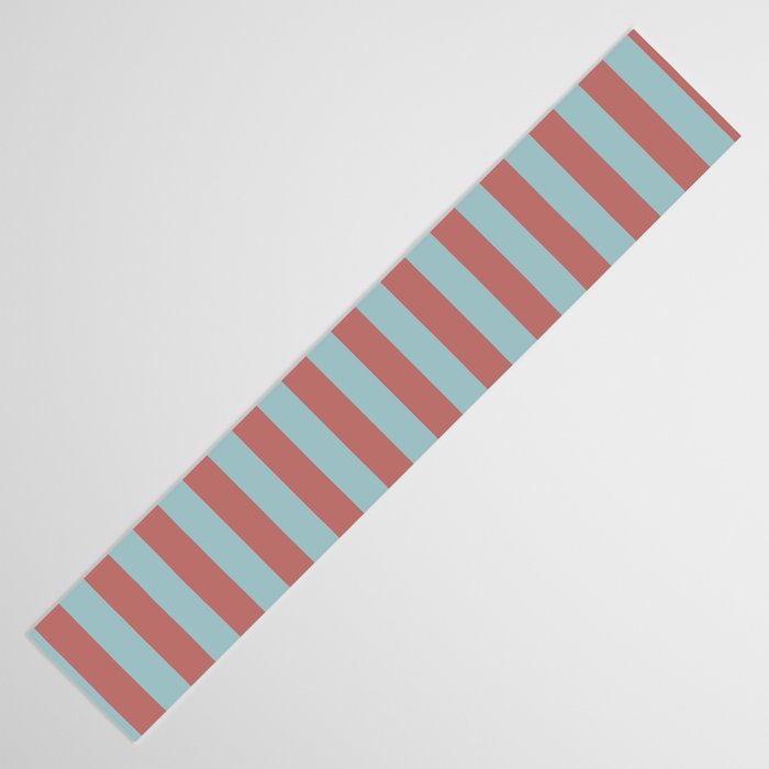 Dusty Pink Greyish Blue Stripe Table Runner Gallery Image 3
