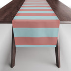 Dusty Pink Greyish Blue Stripe Table Runner Gallery Image 1