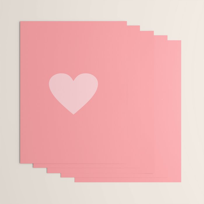 Cute Blush Pink Heart Minimal Pastel Wrapping Paper Gallery Image 3