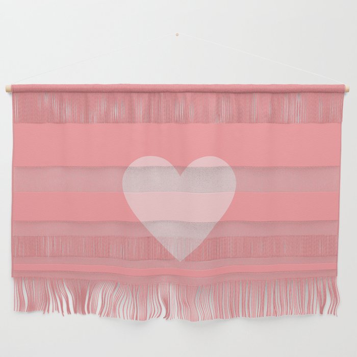 Cute Blush Pink Heart Minimal Pastel Wall Hanging Gallery Image 1
