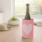 Cute Blush Pink Heart Minimal Pastel Wine Chiller Gallery Image 4